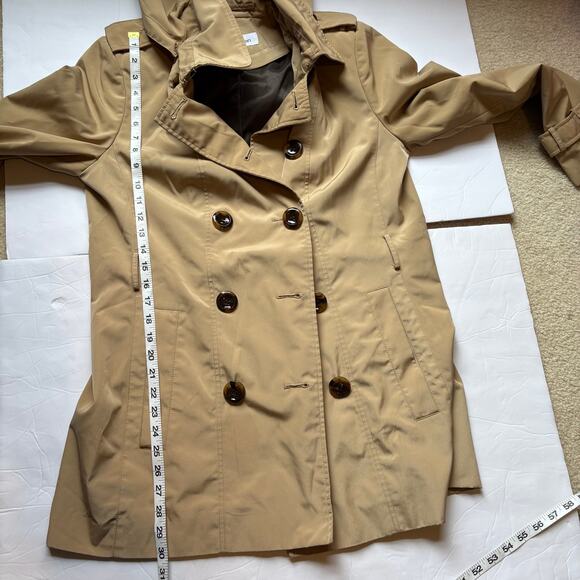 Calvin Klein Wind and Rain Resistant Hooded Trench Size M Petite - Picture 9 of 9